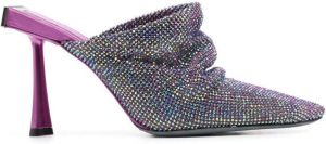 Benedetta Bruzziches crystal-embellished 90mm mules Purple
