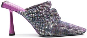 Benedetta Bruzziches crystal embellished square toe mules Purple