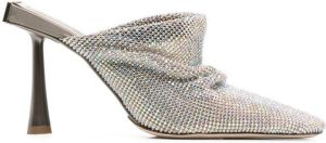 Benedetta Bruzziches Goliarda 95mm crystal-embellished mules Gold