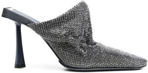 Benedetta Bruzziches Goliarda 95mm embellished mules Silver