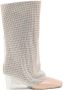 Benedetta Bruzziches Virginia 95mm crystal-drape boots Neutrals - Thumbnail 1