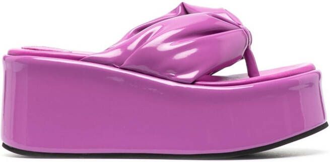 BETTINA VERMILLON Dolly high-shine platform sandals Pink