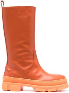 BETTINA VERMILLON leather chunky-sole boots Orange