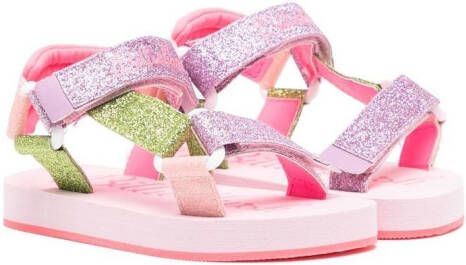 Billieblush glitter-detail flat sandals Pink