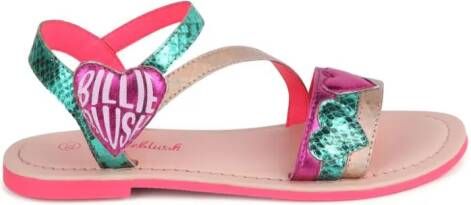 Billieblush heart-motif leather sandals Pink