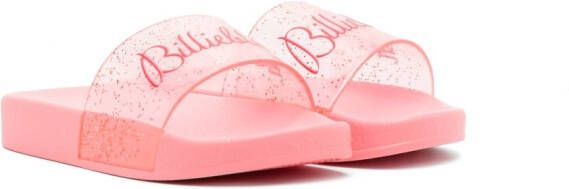 Billieblush logo-print slip-on slides Pink