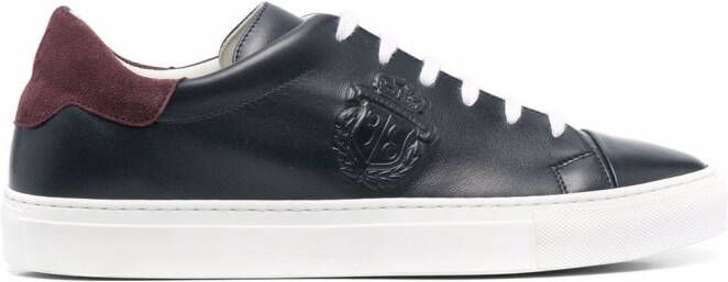 Billionaire Crest low-top leather sneakers Blue