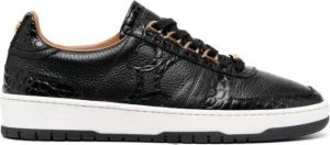Billionaire crocodile-effect leather sneakers Black