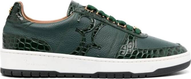 Billionaire crocodile-effect leather sneakers Green