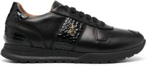 Billionaire crocodile-effect logo-plaque leather sneakers Black