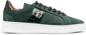 Billionaire crocodile-effect low-top sneakers Green