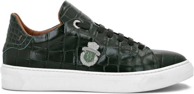 Billionaire crocodile-embossed leather sneakers Green