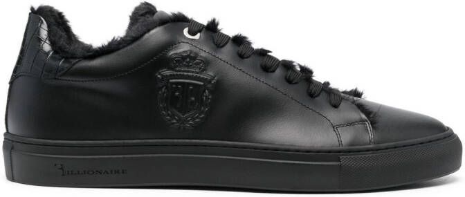Billionaire debossed-logo low-top sneakers Black