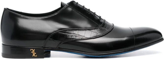 Billionaire embossed-crocodile oxford shoes Black