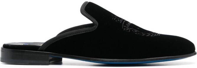 Billionaire embossed-logo slip-on loafers Black