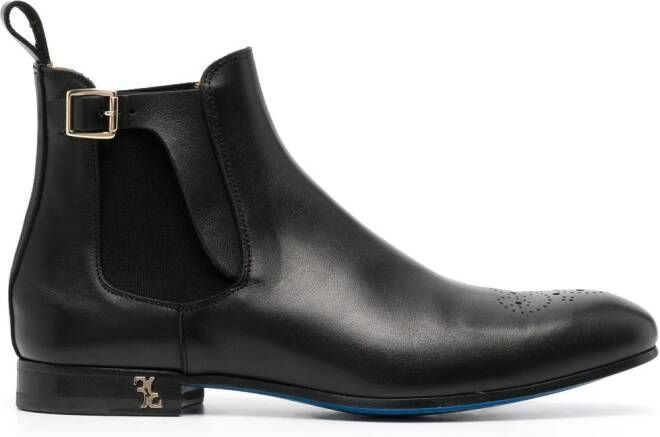 Billionaire flat leather boots Black