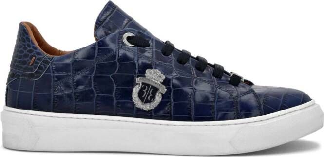 Billionaire Lo-Top crocodile-embossed effect sneakers Blue