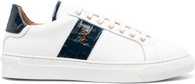Billionaire logo-embellished leather sneakers White