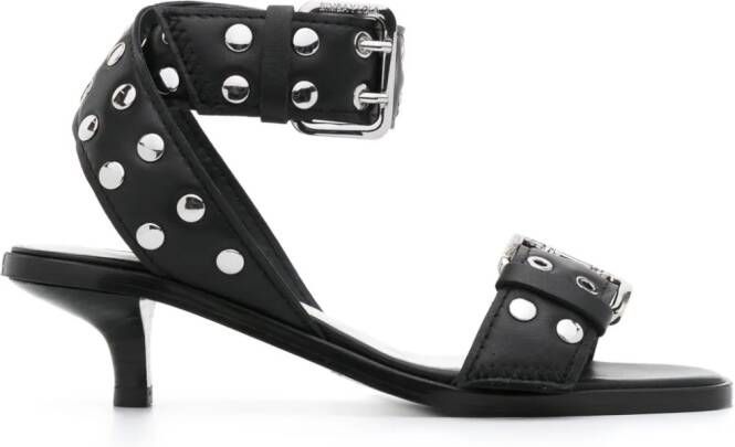 Bimba y Lola 50mm studded leather sandals Black