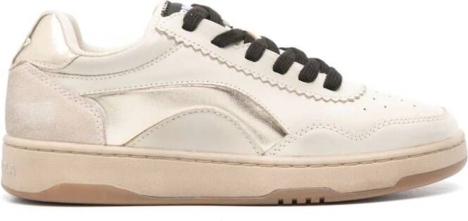 Bimba y Lola distressed leather sneakers Neutrals