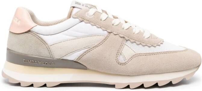 Bimba y Lola lace-up panelled sneakers Neutrals