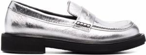 Bimba y Lola metallic-effect low-heel loafers Silver
