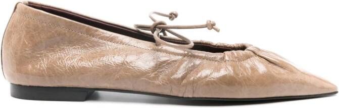 Bimba y Lola pointed-toe leather Ballerina shoes Brown