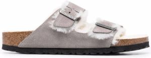 Birkenstock Arizona fur-lined double-strap sandals Grey