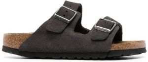 Birkenstock Arizona leather buckle-detail sandals Grey