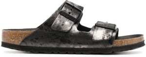Birkenstock Arizona metallic-effect sandals Black