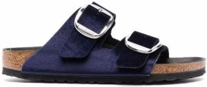 Birkenstock Arizona velvet double-buckle sandals Blue