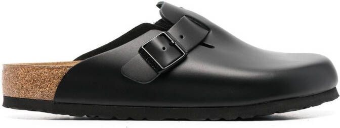 Birkenstock Boston buckle-embellished slippers Black
