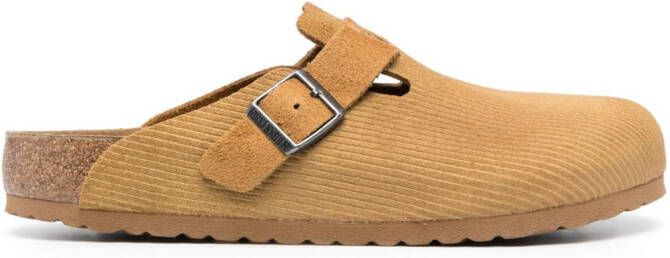 Birkenstock Boston corduroy leather slippers Neutrals