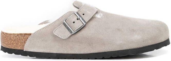 Birkenstock Boston shearling-lined sandals Grey