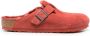 Birkenstock Boston Shearling suede slippers Red - Thumbnail 1