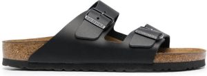 Birkenstock buckle-fastening leather sandals Black