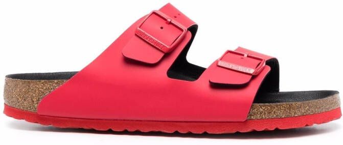 Birkenstock double-strap buckled sandals Red