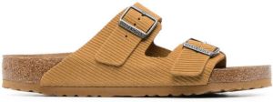 Birkenstock double-strap corduroy suede sandals Brown