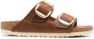 Birkenstock double-strap leather sandals Brown