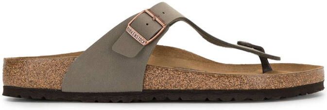 Birkenstock flat thong flip flop sandals Brown