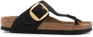 Birkenstock Gizeh leather flat sandals Black