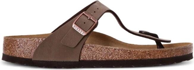 Birkenstock Gizeh slip-on leather sandals Brown