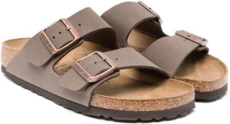 Birkenstock Kids Arizona leather sandals Brown