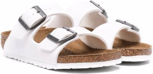 Birkenstock Kids Arizona leather sandals White