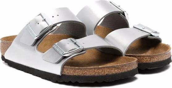 Birkenstock Kids Arizona open-toe sandals Silver