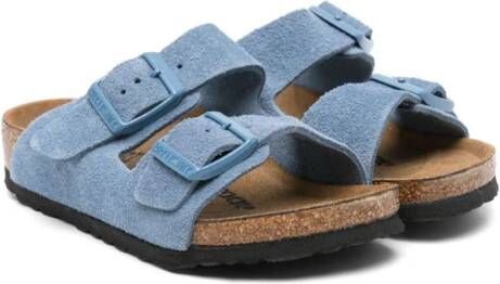 Birkenstock Kids Arizona suede sandals Blue