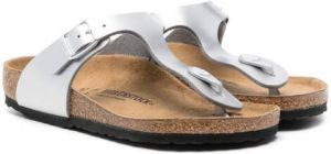 Birkenstock Kids Birko-flor metallic-effect sandals Grey