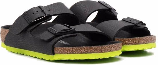 Birkenstock Kids Arizona Birko-Flor buckle-fastening sandals Black