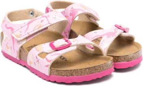 Birkenstock Kids dinossaur-print sandals Pink