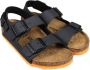 Birkenstock Kids double-buckle leather sandals Black - Thumbnail 1